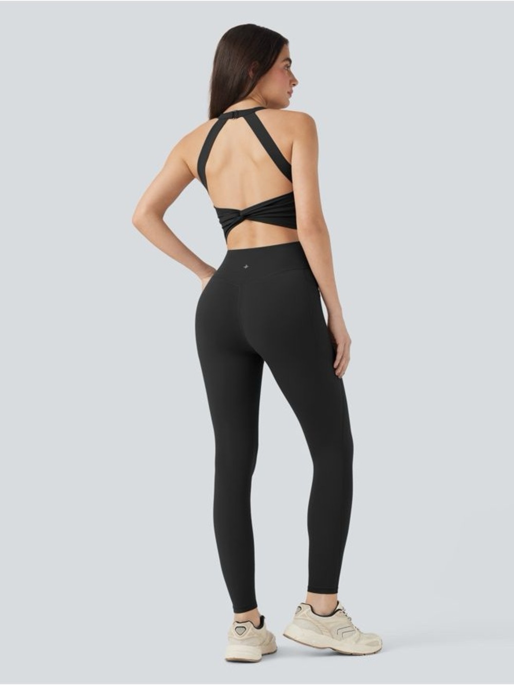 halara ultrasculpt open back sleeveless tummy control jumpsuit with pocket - Picture 2 of 5